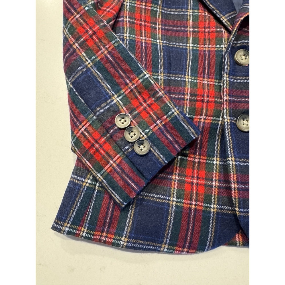 Janie and Jack Boys Tartan Plaid Blazer 100% Wool Lined Size 2T Holiday Preppy - Picture 4 of 7